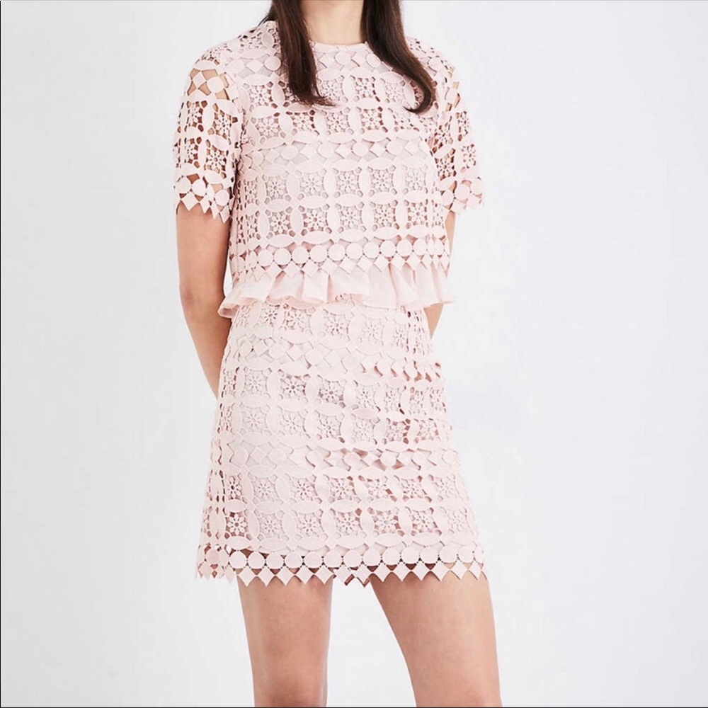 Sandro Pink Floral Top and Skirt Set